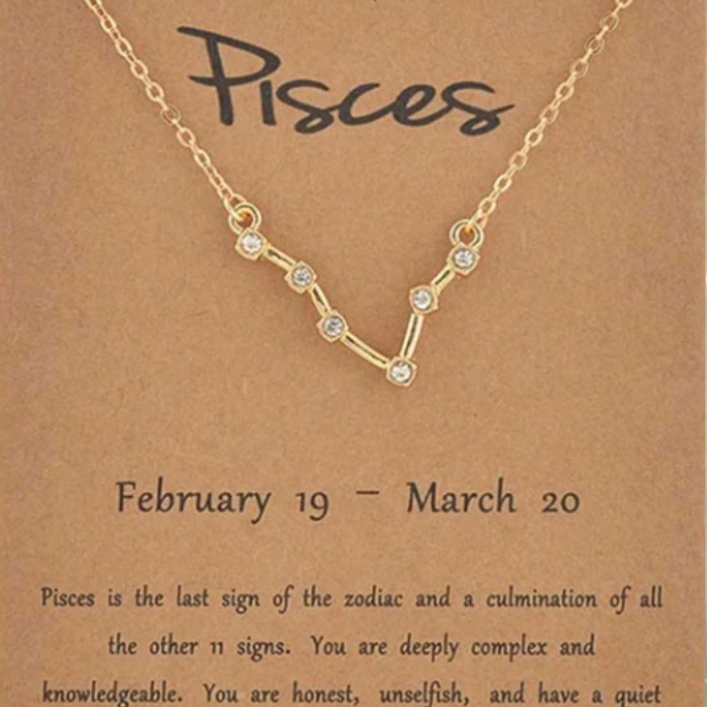 Gold Pisces Constellation Necklace